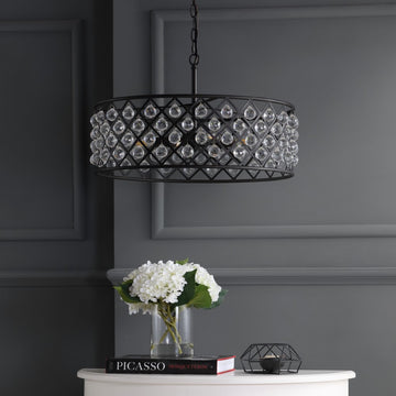 Gabrielle Crystal/Metal LED Pendant - JONATHAN Y